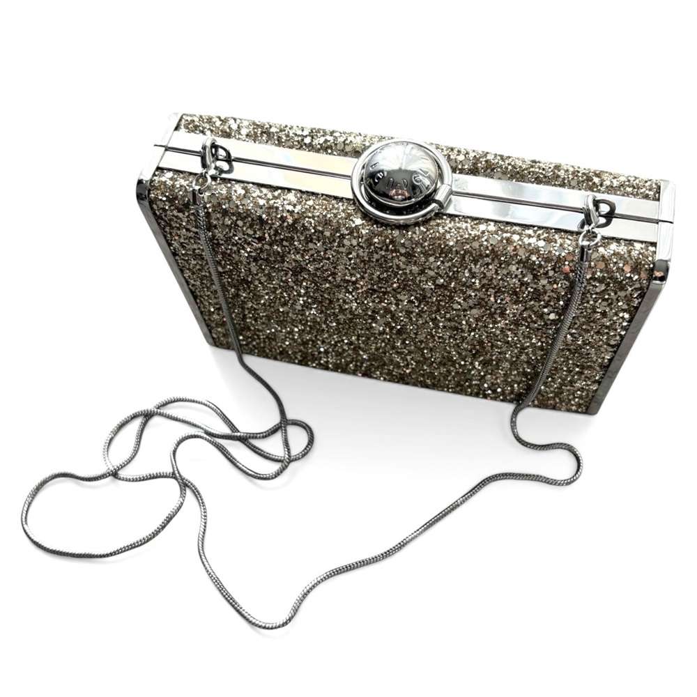 Henri Bendel Glitter Clutch Box Purse Shoulder Bag party purse